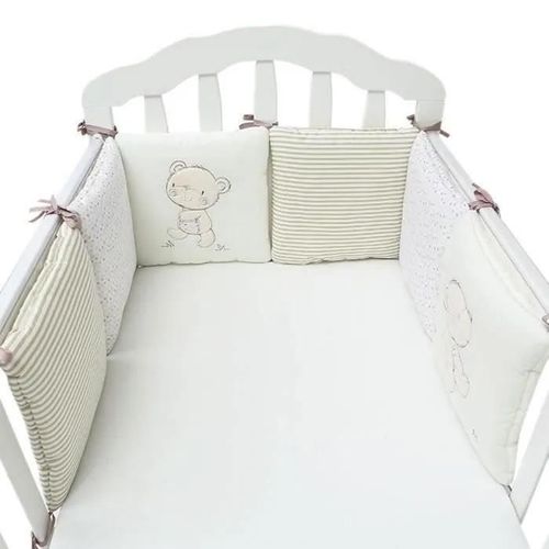 Blanc - Tour De Lit Bébé Thor - Pare-Choc De Lit Enfant - 6 Pièces 30x30cm - Coton Douillet - Blanc