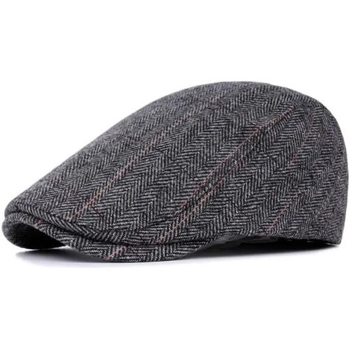 Gris - Casquette Béret Plate Newsboy Laine Femme Homme Chapeau Gavroche Hiver Gris