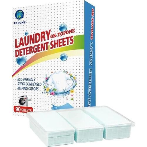 Bluesa Feuilles De Détergent À Lessive, 90 Feuilles De Comprimés De Lessive, Détergent Nano-concentré Écologique, Bandes De Déte167