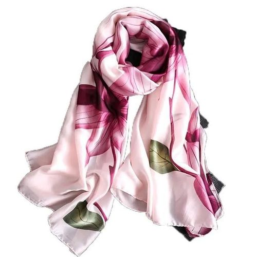 Grands Foulards En Soie Pour Femmes, Foulards Élégants En Soie-Rose Clair