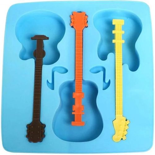 Moule À Glace En Forme De Guitare Nouveau Bac À Glaçons En Silicone Moule À Glace Diy Grille À Glace En Silicone Pour Guitare
