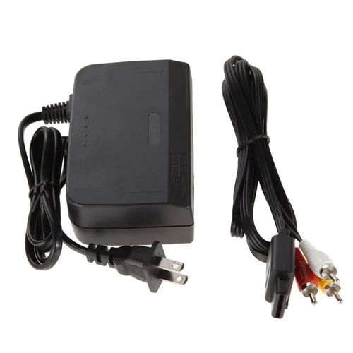 Noir - Adaptateur secteur Portable pour Nintendo 64, Cordon de conception compacte + câble Audio-vidéo AV