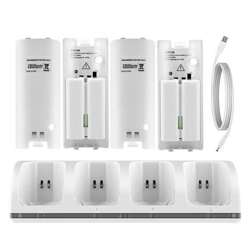 Blanc - Contrôleur De Console De Jeu À 4 Ports, Station De Charge S6 Pour Nintendo Wii U Wii