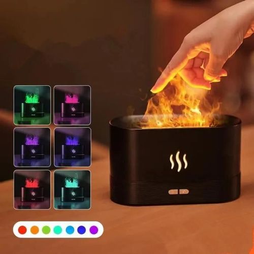 Humidificateur coloré de diffuseur d\'arôme d\'air de flamme, Pour la maison, Le bureau, Avec la protection d\'arrêt automatique 180ml