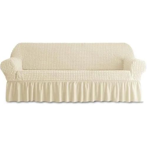 Housse De Canapé - 3 Places - Honttor - Durable - Haute Élasticité - Taille L - Beige