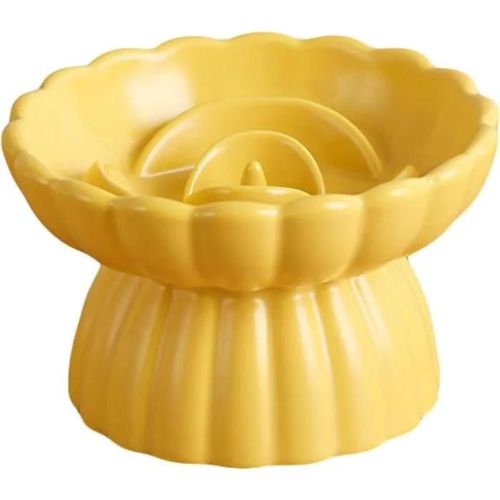 Gamelle Anti Glouton Chat, Gamelle Chat Surélevée Ceramique Anti-Vomissements Gamelle D\'alimentation Lente Slow Feeder