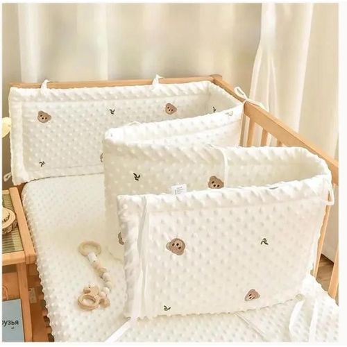 Blanc - Tour De Lit Bébé,Douce Tour De Lit Respirant,Lavable Protection Barreaux Lit Bébé Pour La Sécurité De Bébé,140x28cm