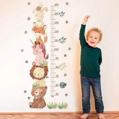 Toise De Mesure Pour Enfants, Sticker Mural Pour Chambre, Hauteur Mesure Stickers, Tableau Des Hauteurs Des Animaux De La Jungle