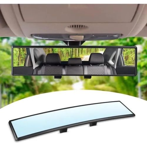 Rétroviseur Panoramique Intérieur Universel, Rétroviseur De Voiture Bleu Hd À Clipser Grand Angle, Anti-Éblouissement, 300x70mm