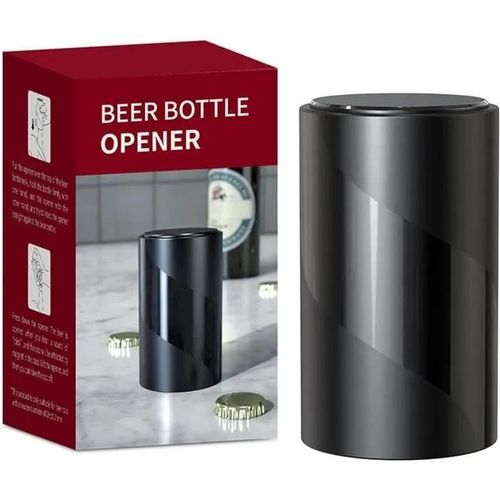 Noir - Décapsuleur De Bière, Ouvre-Bouteille Automatique, Ouvre-Bouteille D\'aimant De Bière Push & Pull Une Seconde Pour Ouvrir Le Bouchon