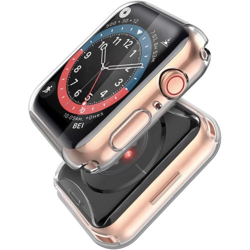 2 Pack Clear Case Compatible With Apple Watch Series 8 Series 7 41mm,Scratch-Resistant Soft Tpu Screen Protector Hd Clear For Iwatch