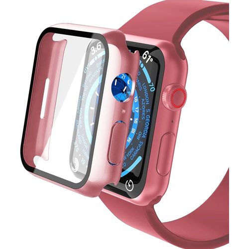 2 Pack Ultra Thin Screen Protector Compatible With Apple Watch Series 8/Series 7 45mm,Pc Off-Road Screen Protector For Iwatch 45mm (1 Pink+1 Clear)