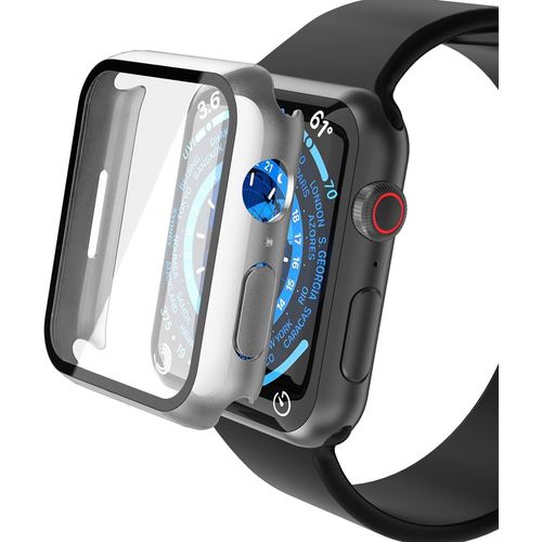 2 Pack Ultra Thin Glass Screen Protector Compatible With Apple Watch Series 9 / Series 8 / Series 7 45mm,All-In-One Pc Protective Cover For Iwatch 45mm (1 Silver+1