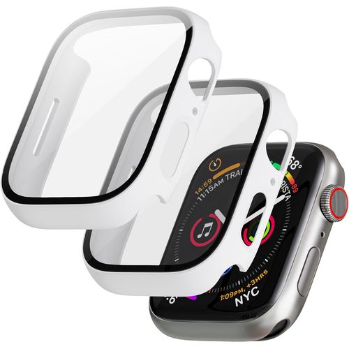 2 Pack Apple Watch Series 8/7 Case With Glass Screen Protector Compatible With Apple Watch Series 8/7 41mm Transparent Hd Shockproof Cover For Iwatch