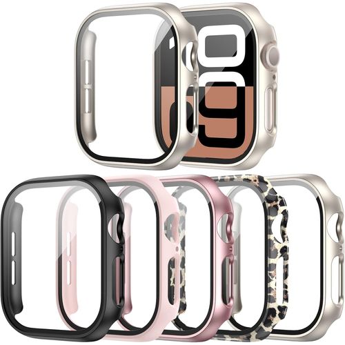 Apple Watch Series 10 Screen Protector Case 42mm (2024),Pc Hard Case With Tempered Glass Film,Ultra Thin Scratch Resistant For Iwatch S10 5 Pack.[G79]