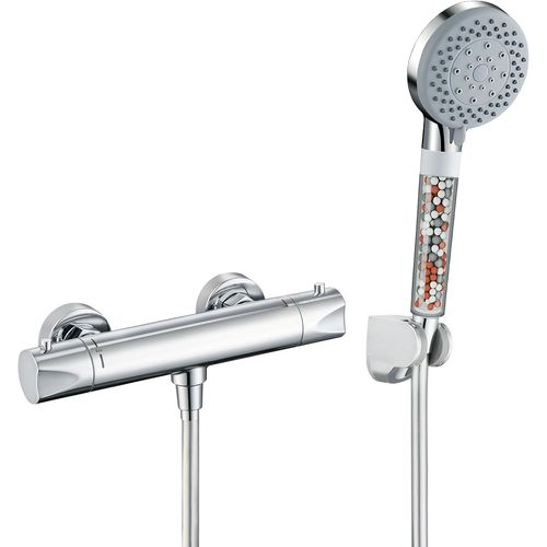 Mitigeur de douche thermostatique avec douchette,mitigeur de douche,kit complet,montage en saillie,économiseur d'eau,avec tuyau,filtre,robinetterie de baignoire,kit avec robinet de.[T647]