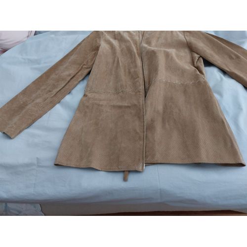 Veste En Peau Luisa Spagnoli Couleur Beige Camel
