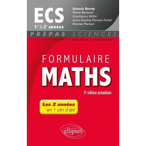Formulaire Maths Ecs 1re Et 2e Années