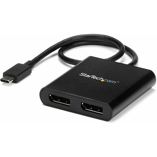 Adaptateur USB-C vers Double DisplayPort 1.2,Hub USB-C Multi-Moniteur MST,Double écran 4K 30Hz/1080p 60Hz DP Extender/Splitter pour Ordinateur Portable,Câble Intégré (MSTCDP122DP).[W450]