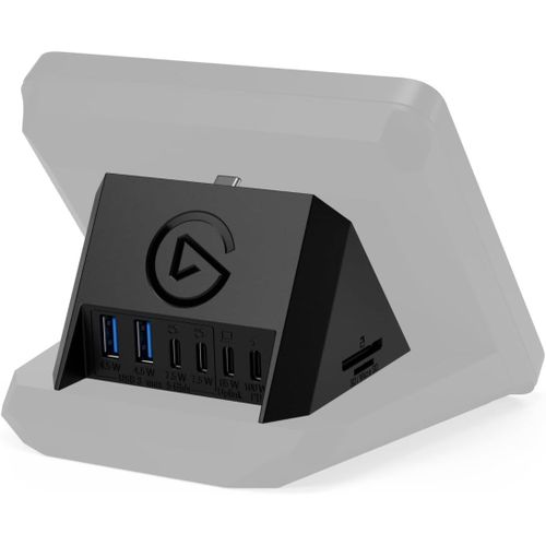 USB Hub-pour Stream Deck +,2 Ports USB-C/2 Ports USB-A,Power Delivery,Lecteur de Cartes SD/microSD-USB-C,Mac/PC,Stream Deck-Alimentation Non Incluse.[W121]