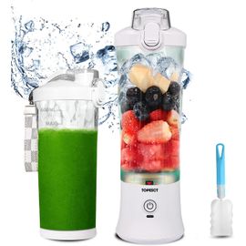 Mixeur Portable 600 ml pour Shakes et Smoothies-Mini Mixeur Smoothie avec 6 Lames Ultra-tranchantes et Batterie Rechargeable de 4000 mAh (blanche).[P114]