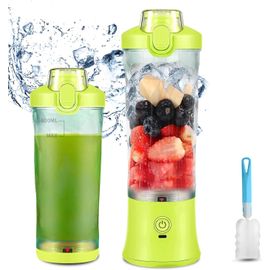 Mixeur Portable 600 ml pour Shakes et Smoothies-Mini Mixeur Smoothie avec 6 Lames Ultra-tranchantes et Batterie Rechargeable de 4000 mAh (jaune citron).[P113]