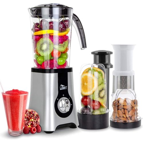 Blender Smoothie 1.25L,380W Mini Blender Cuisine,5-in-1 Mixeur Blender pour Milk-Shake,Jus de Fruits et Légumes,Blender Portable pour Sport,Voyage et Maison.[P47]