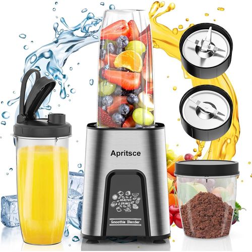 Mixeur Blender, 800W Blender électrique,Smoothie Mixer Avec 2 Bouteilles Portables Et 1 Tasse De Broyage,Mini Blender Smoothie Pour Milk Shake,Jus De Fruits Et Légumes.[P87]