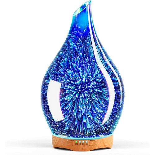 Humidificateur d'arômes 280 ML,humidificateur 3D ultrasonique Silencieux à 7 Couleurs changeantes,humidificateur d'ambiance sans BPA pour la Maison avec minuterie (Argent)