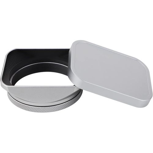 LH-X200S Pare-soleil carré en métal avec bague d'adaptation 49 mm pour Fujifilm X100VI Fuji X100V X100F X100T X100S X70 Accessoires pour appareil photo Argenté