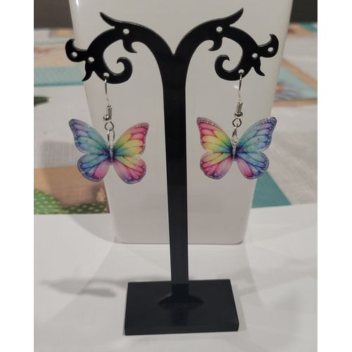 Boucles D'oreilles Papillon Multicolore !