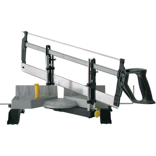 1-20-800 Scie À Onglet Articulée-Coupe Nette et Précise-Largeur: 45° = 103mm,90° = 165mm / Epaisseur = 114 mm-Poignée en Elastomère-Livrée avec Scie À Dos 560mm,Multicolore.[W585]