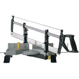 1-20-800 Scie À Onglet Articulée-Coupe Nette et Précise-Largeur: 45° = 103mm,90° = 165mm / Epaisseur = 114 mm-Poignée en Elastomère-Livrée avec Scie À Dos 560mm,Multicolore.[W585]