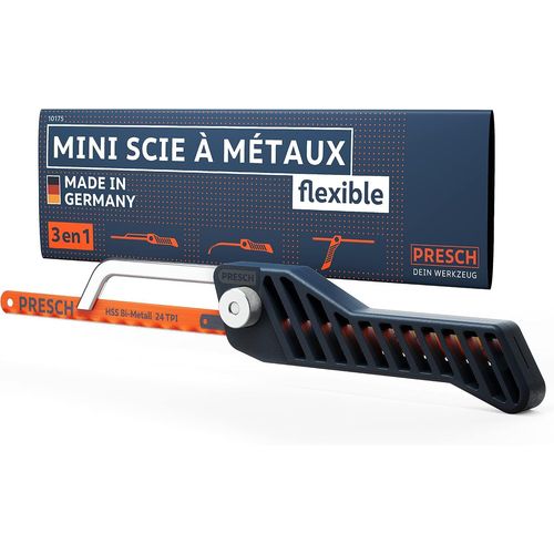Mini Scie à Métaux flexible 300mm-Scie junior 3 en 1 incl. lame de scie à métaux-Poignée de scie réglable-Petite scie à métaux.[W12]