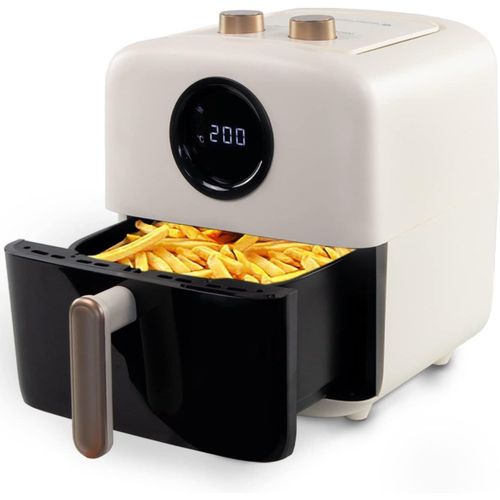 Friteuse sans huile,Taille XL,5 Litres,Style vintage,10 programmes,1500W,200ºC,Fenêtre transparente,Affichage LED,Limos,Airfryer,Système de dissipation de la chaleur