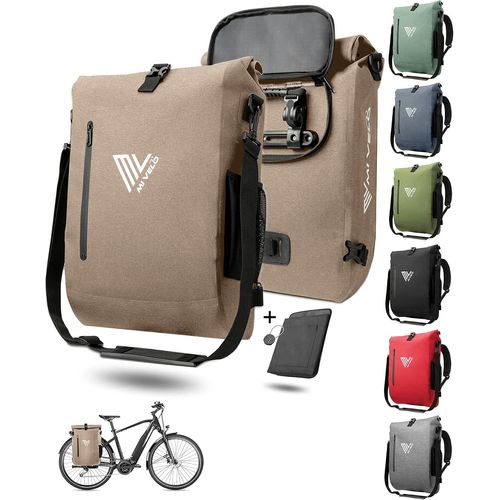 3 In 1 Bike Bag-Backpack-100% Pvc Free Waterproof Shoulder Bag With Laptop Compartment For Bicycle Luggage Rack,1 Piece (Beige Sand,20l)