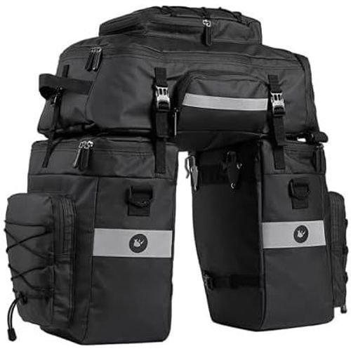 3 In 1 Multifunctional Waterproof High Volume Bicycle Pannier Bag Rear Pannier Bag With Waterproof Cover Backpack For Mountain Bike/Outdoor Travel.[C69]