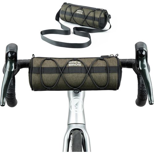 Bicycle Handlebar Bag,Multifunctional Frame Bike Bag,Handlebar Bag With Bikepacking Shoulder Strap For Mountain Bike,Mountain Bike,Road Bike,Green 2l