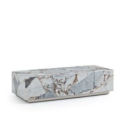 Am.Pm - Table Basse Cube En Marbre, Alcana - Gris