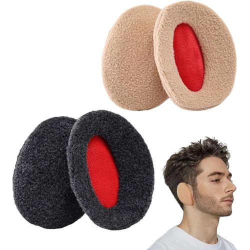 Lot De 2 Paires De Cache-Oreilles Sans Bretelles,Cache-Oreilles Chauds Et Coupe-Vent Pour L'hiver,Cache-Oreilles Pour Hommes Et Femmes,Cache-Oreilles Épais Et Chauds Pour L'hiver (Noir