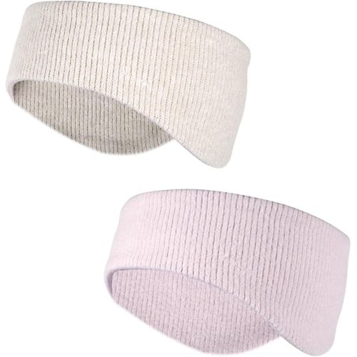 2pcs Cache Oreilles Hiver,Élastiques Anti-Transpiration Bandeau Cache-Oreilles De Course Bandeaux De Sport Thermique D'hiver En Tricot Doux Pour Hommes Et Femmes Par Temps Froid(Gris,Violet)
