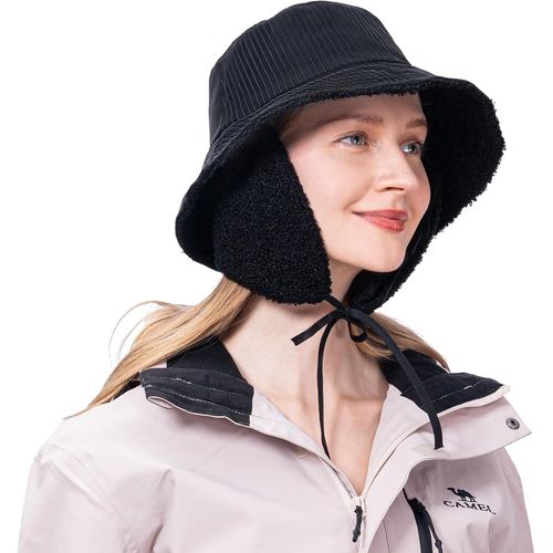 Chapeau Velours Femme,Chapeau De Pluie Femme Avec Oreillette Imperméable,Chapeau D'hiver Chic Pour Femme Avec Cache Doublure En Polaire Et Cache-Oreilles