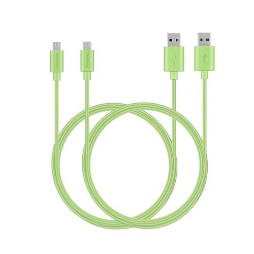 ® [Pack of 2 1.8 m Micro USB Cables High Speed USB 2.0 Sync and Charge for Samsung,HTC,Sony,Motorola,LG,Google,Nokia (Green)