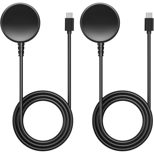2 Pack Charger Compatible With Samsung Galaxy Watch Ultra/Watch 7/Fe/Watch 6/6 Classic/5/5 Pro/4/4 Classic/3/Active 2/1,Magnetic Charging Dock With Usb-C Charging Cable 100cm,Black
