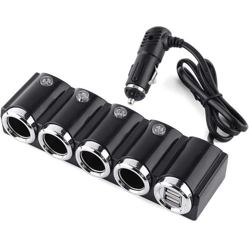 4 Way Cigarette Lighter Socket Splitter With 2 Usb Ports Adapter Power Charger 12v/24v Car Cigarette Lighter Shunt