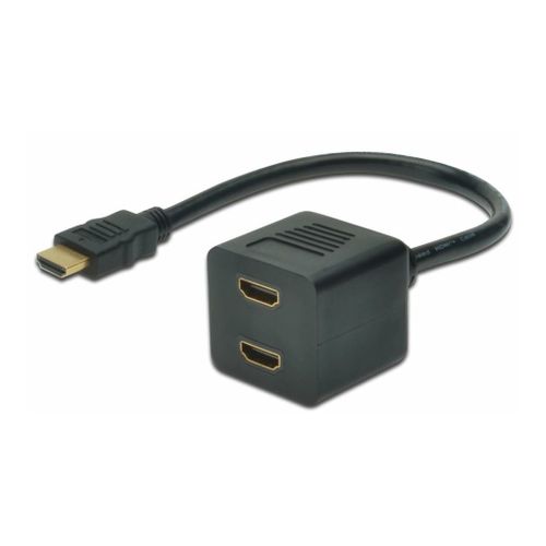 MicroConnect - Répartiteur HDMI - liaison double - HDMI femelle pour HDMI mâle - 20 cm - noir - passif