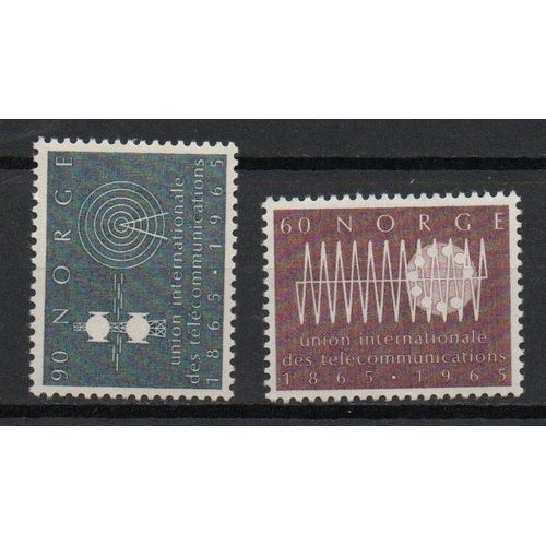 Norvège Timbres Union Internationale Des Télécommunications 1965