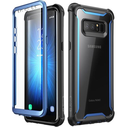 Coque Samsung Note 8, Coque Intégrale Transparente Bumper Série Ares Avec Film Protecteur D'écran Intégré Pour Samsung Galaxy Note 8 2017, Noir/Bleu[Mag6200829]