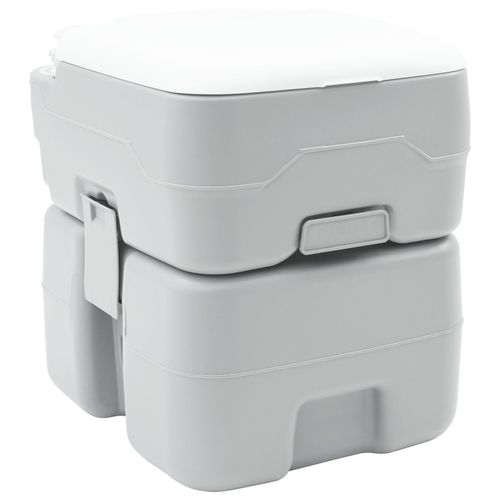 Toilette De Camping Vidaxl Corps Gris + Couvercle Blanc Non Applicable