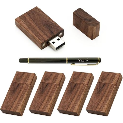 ERSHI-5 Clés USB 2.0/3.0 rectangulaires en bois de noyer 2.0/2GB Wood USB Disk-4[590]